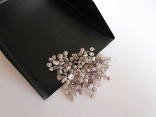 Raw Pink Diamond Chips Beads, Drilled Natural Pink Diamond, Rough Diamond, Raw Diamonds, 8 Pieces Approx 3mm To 4mm Each