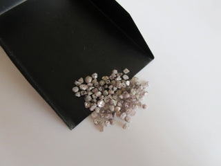 5 Carats 60 Pieces Approx 2mm To 3mm Each Raw Rough Natural Pink Diamond Chips Beads, Drilled Natural Loose Diamond For Jewelry