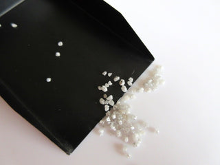 5 CTW Drilled White Natural Raw Diamond Chips Beads, Raw Rough Uncut Diamonds, 3mm To 2mm Approx, 60 pIeces Approx