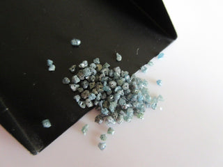 60 Pieces 5 CTW Drilled Blue Color Natural Raw Diamond Chips, 3mm To 2mm Approx Natural Raw Rough Uncut Diamonds Beads