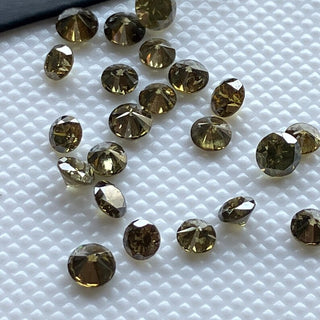 5 Pieces 1.9mm To 2.1mm/2.5mm To 3mm Natural Green Full Cut Round Brilliant Cut Faceted Loose Melee Diamonds For Jewelry, DDS768/5